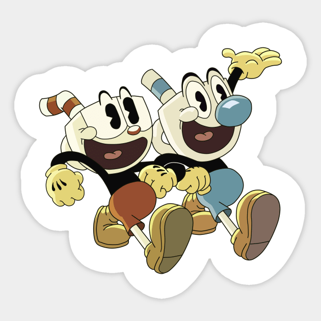 Cuphead and Mugman Sticker by reinmuthis